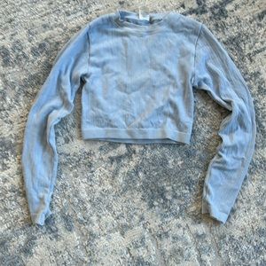 Light blue textured crop top